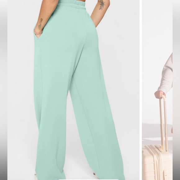 NWT Yitty So Sleek Modal Wide Leg Lounge Pant Self Made Jade L - Picture 2 of 6